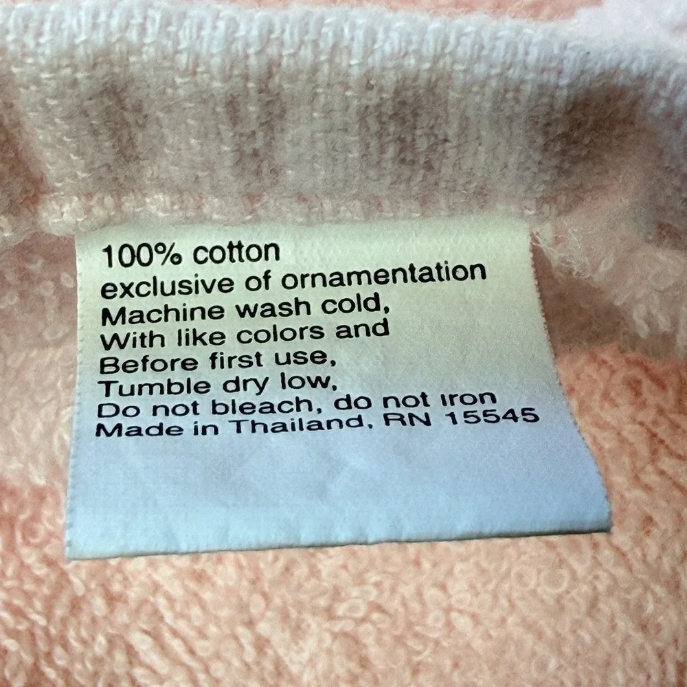 VTG Pink Butterfly Embroidered Bath & Hand Towel Set Cottagecore Coquette Decor